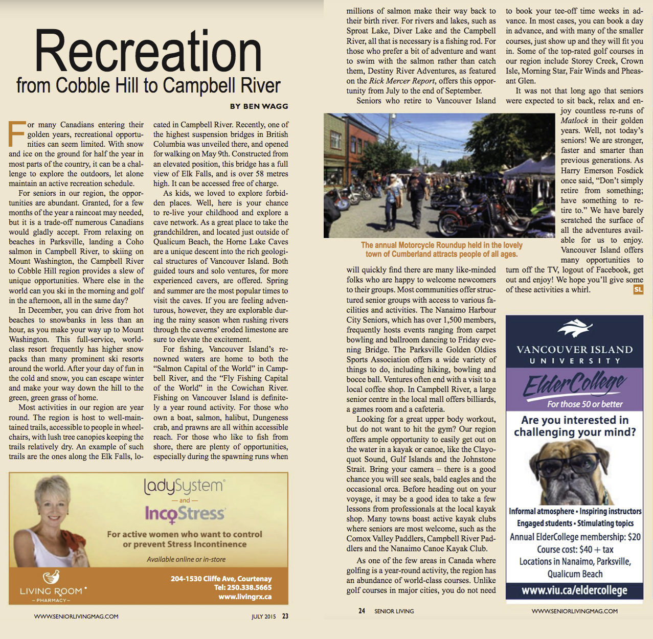 Article about senior living in campbell river