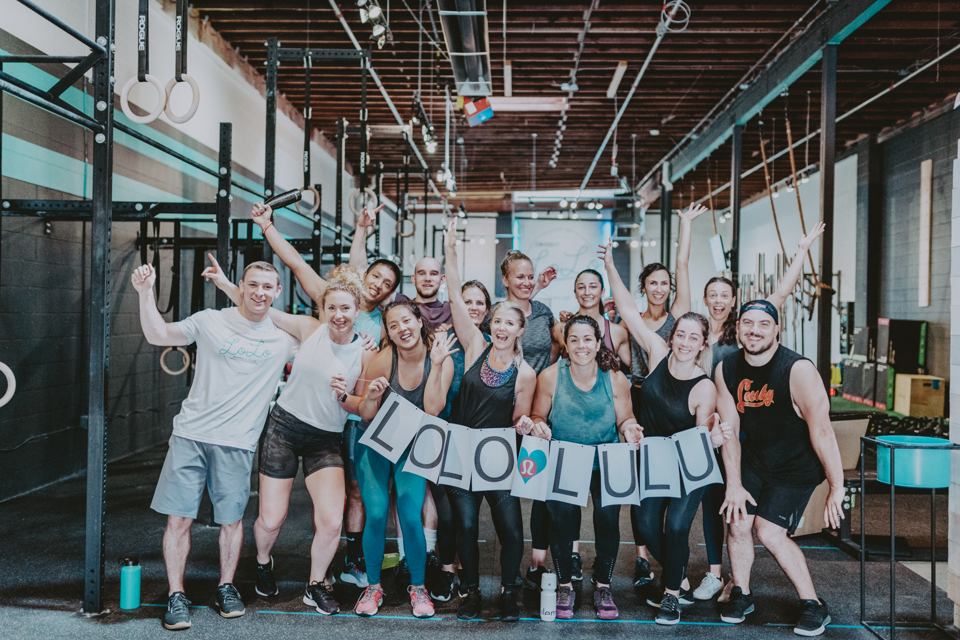 LuLuLemon team participates in a crossfit gym workout in Victoria BC